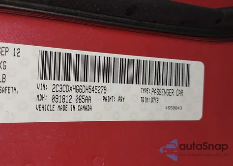 2013 Dodge Charger Sxt z USA, uszkodzony, nr VIN 2C3CDXHG6DH545279